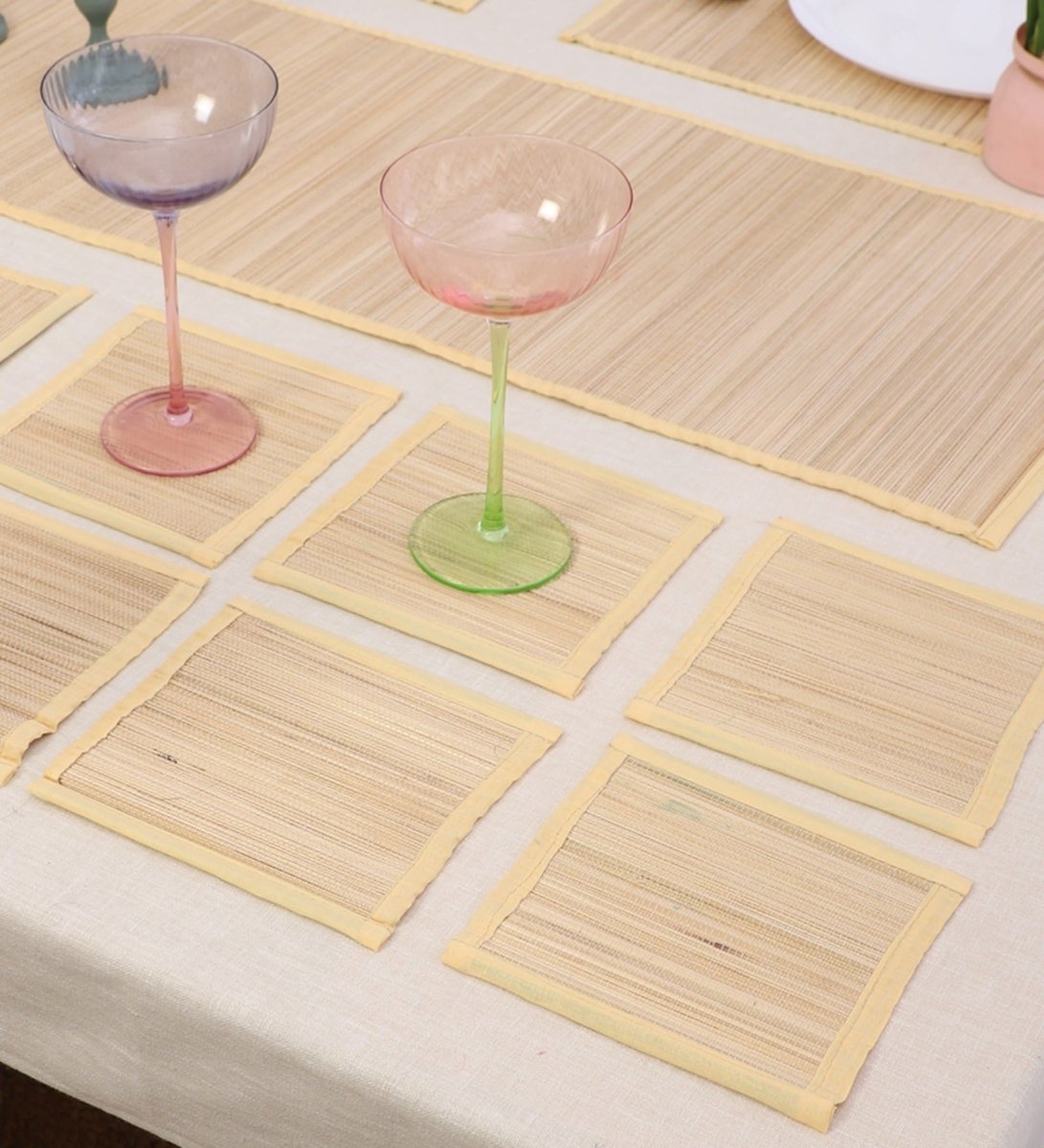 Handmade Bamboo Plain Dining Mat – Set of 13 – Table Linens on Brown Living™. SKU: SK - BDM - RG - 13 - BG. Img 2.