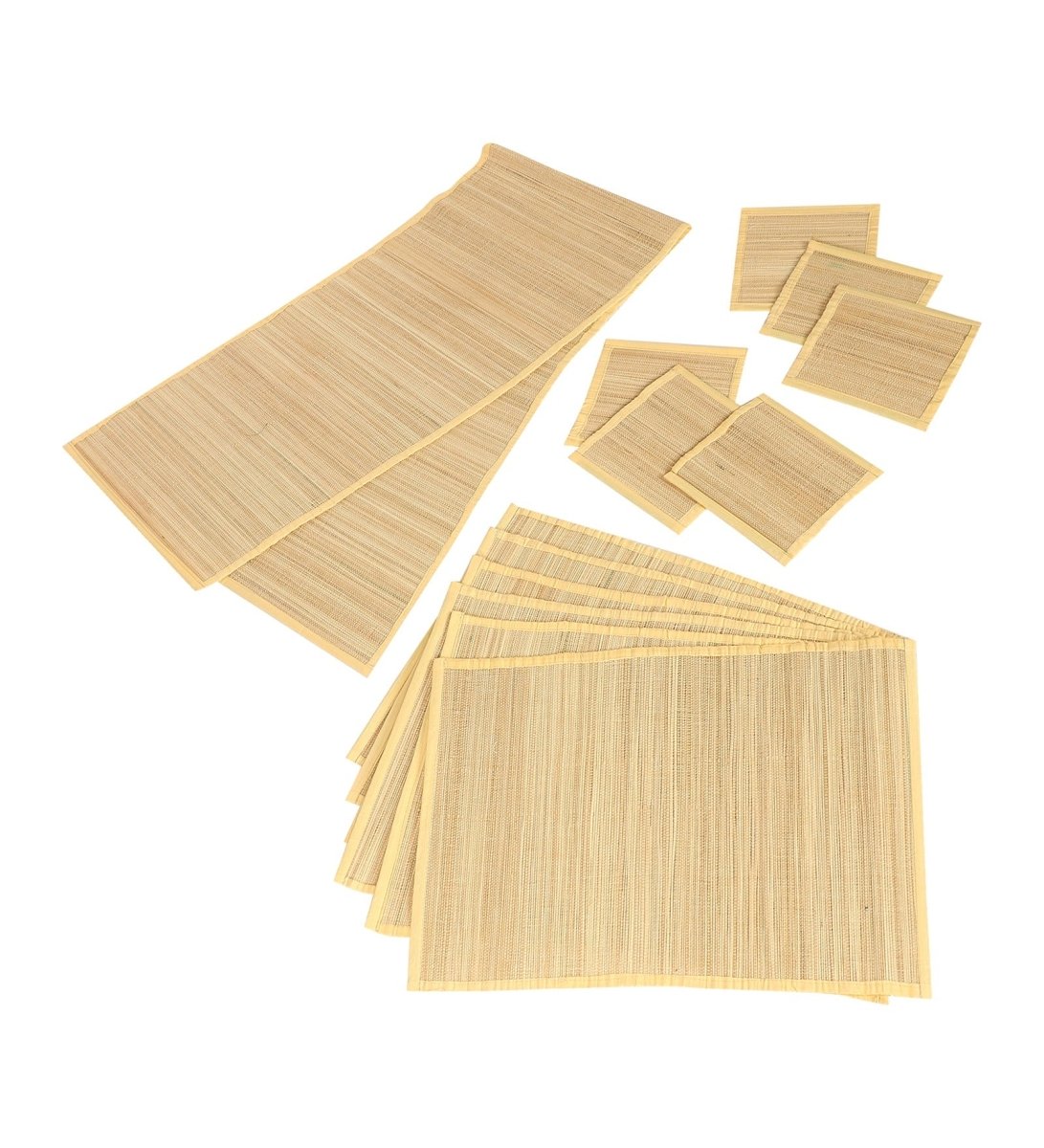 Handmade Bamboo Plain Dining Mat – Set of 13 – Table Linens on Brown Living™. SKU: SK - BDM - RG - 13 - BG. Img 3.