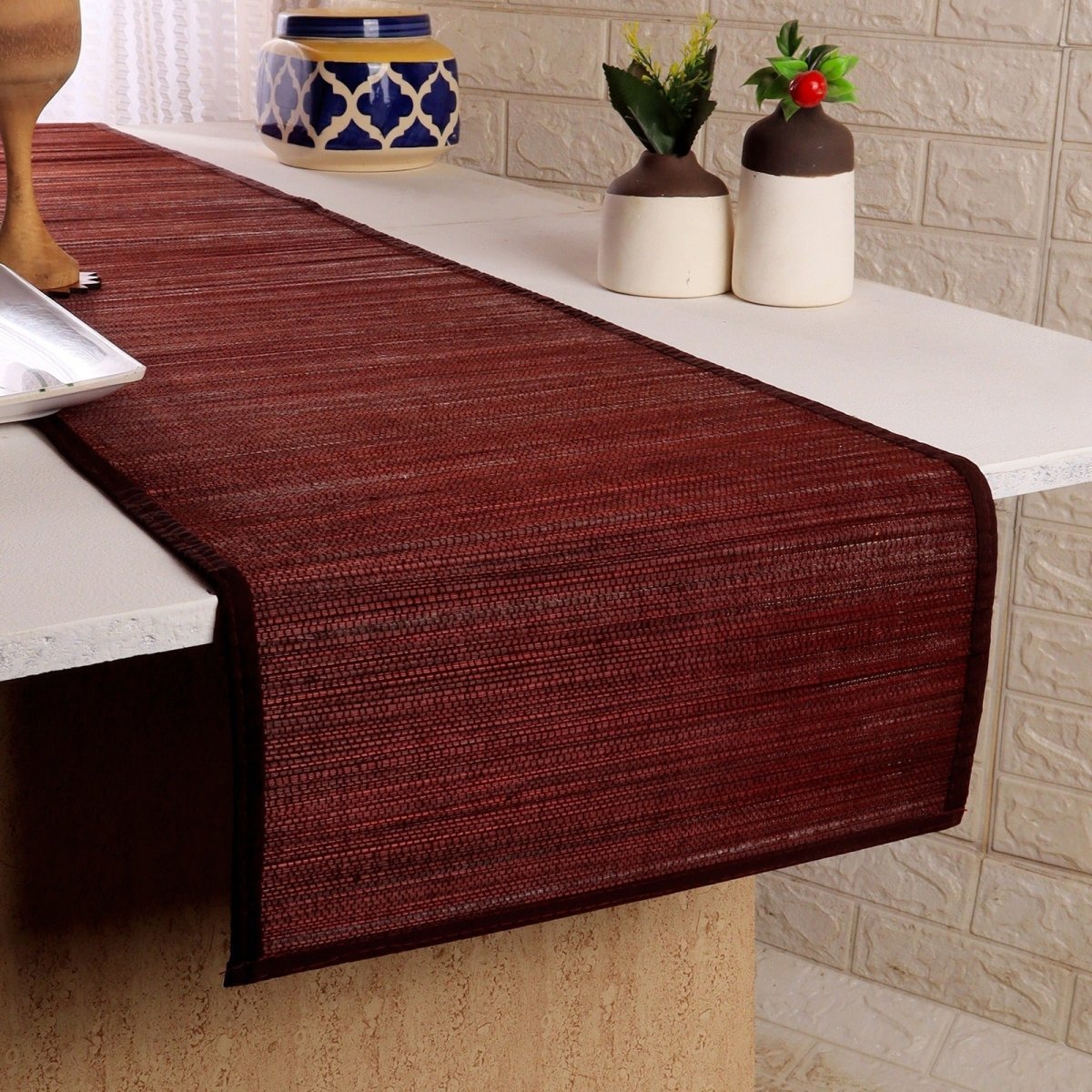 Handmade Bamboo Plain Table Runner – Table Linens on Brown Living™. SKU: SK - BTR - RG - 01 - BR. Img 3.