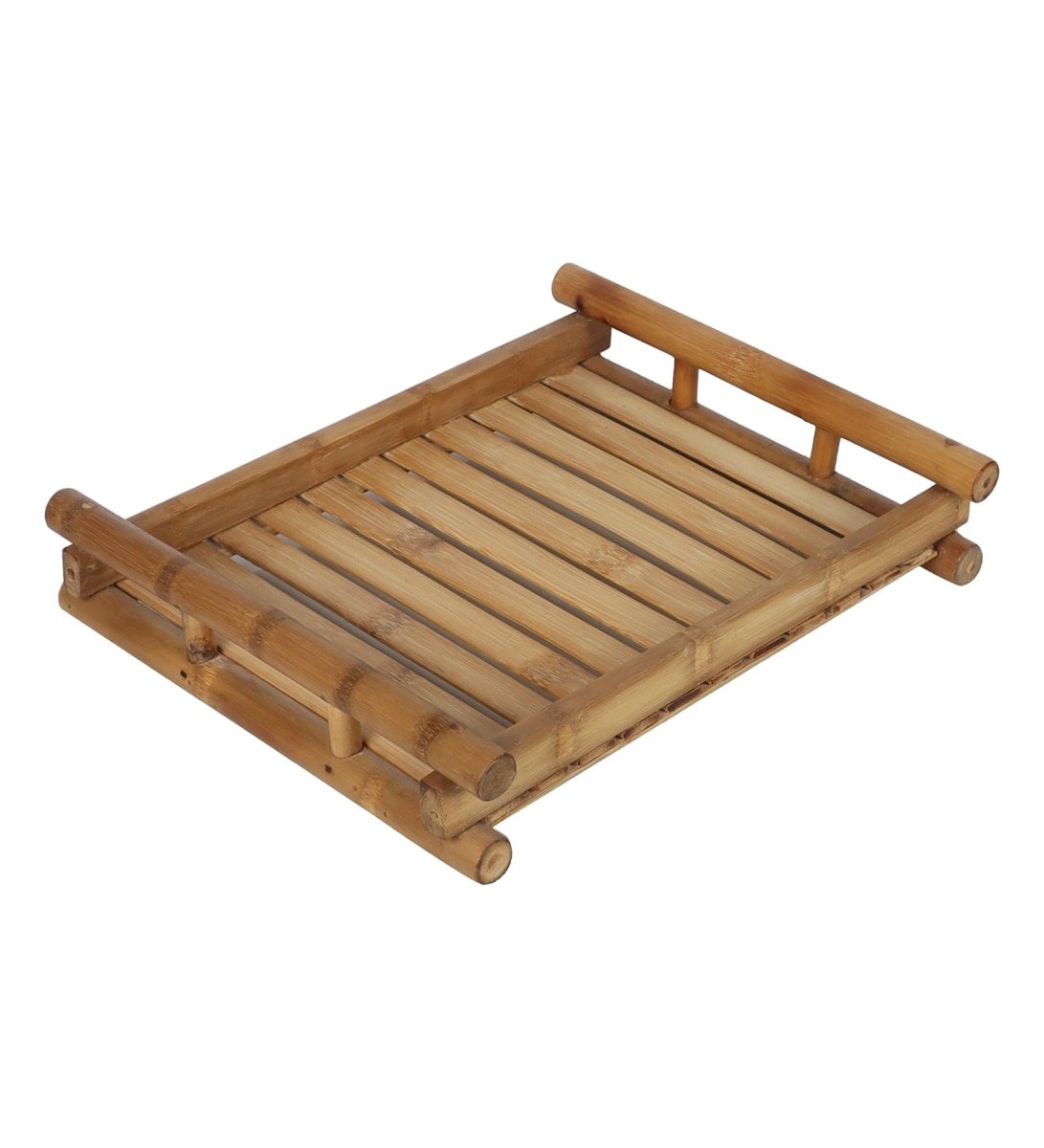 Handmade Bamboo Tray – Kitchen Organizers on Brown Living™. SKU: SK - BTR - ST - 01 - NT. Img 3.