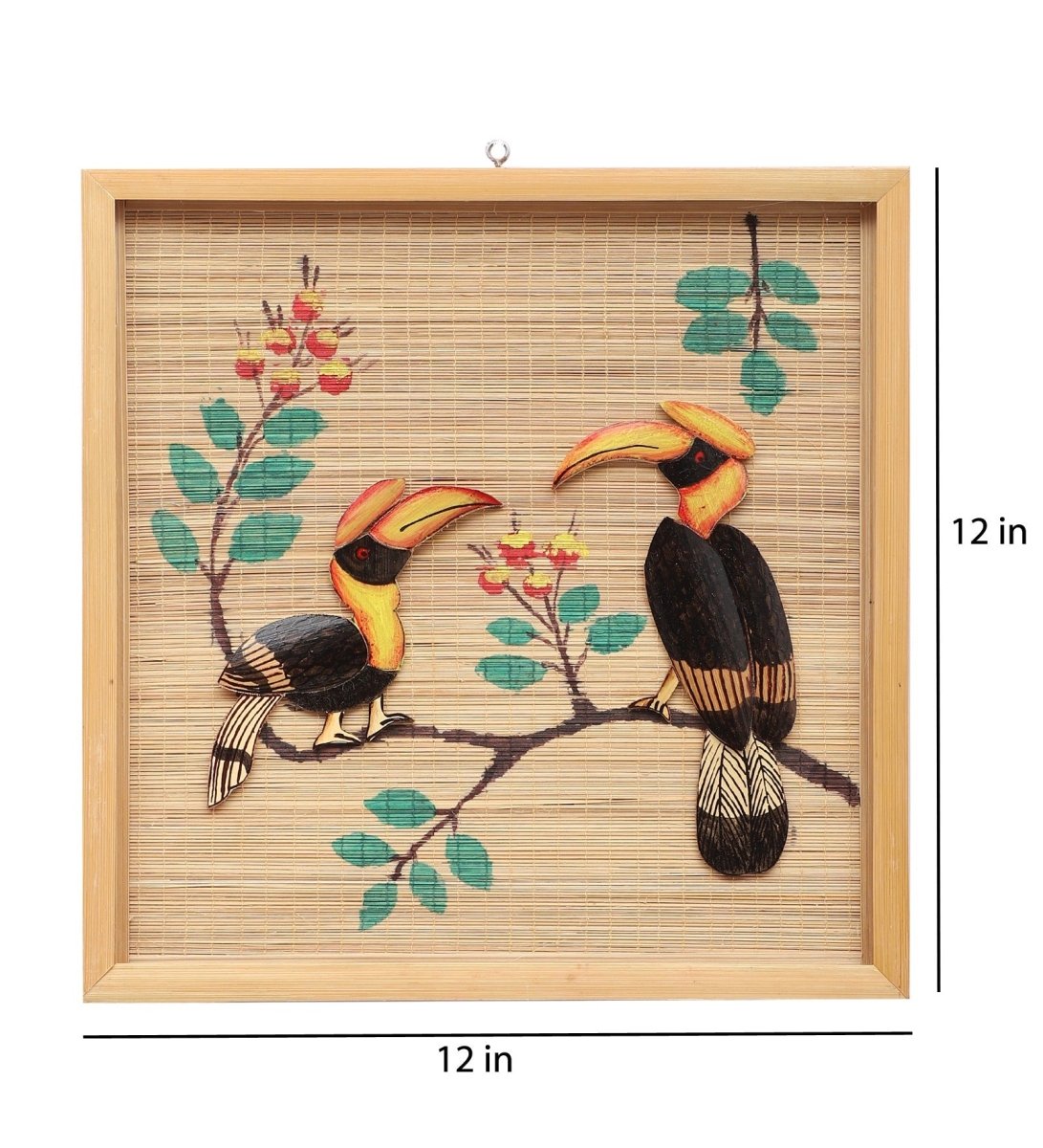 Handmade Bamboo Wall Hanging – Pair of Hornbill – Wall Decor on Brown Living™. SKU: SK - BWH - PH - 01 - NS. Img 3.