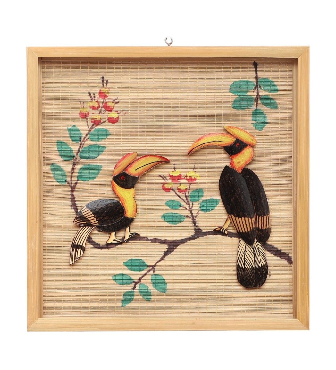 Handmade Bamboo Wall Hanging – Pair of Hornbill – Wall Decor on Brown Living™. SKU: SK - BWH - PH - 01 - NS. Img 4.