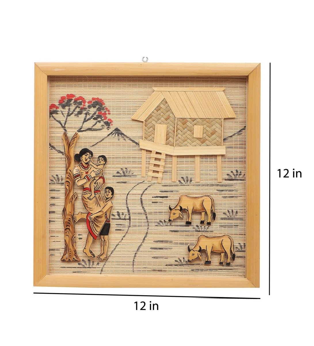 Handmade Bamboo Wall Hanging – Small – Wall Decor on Brown Living™. SKU: SK - BWH - MC - 01 - NS. Img 3.