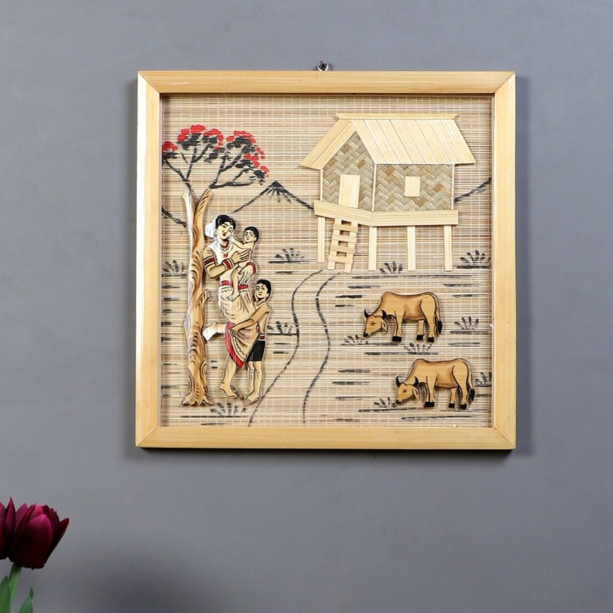 Handmade Bamboo Wall Hanging – Small – Wall Decor on Brown Living™. SKU: SK - BWH - MC - 01 - NS. Img 2.