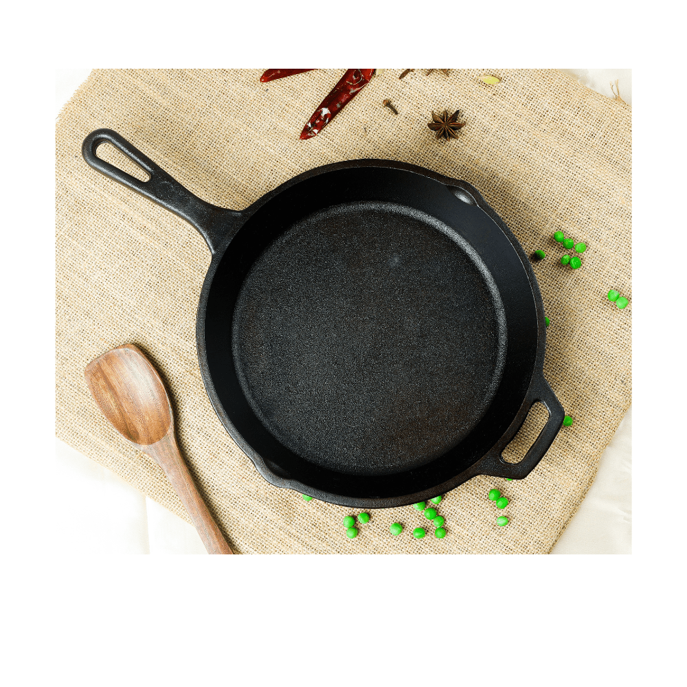 Handmade Cast Iron Combo (Kadai + Dosa Tawa + Skillet) – Cookware on Brown Living™. SKU: CastIron - Combo - 4 - 7250g - packof3. Img 3.