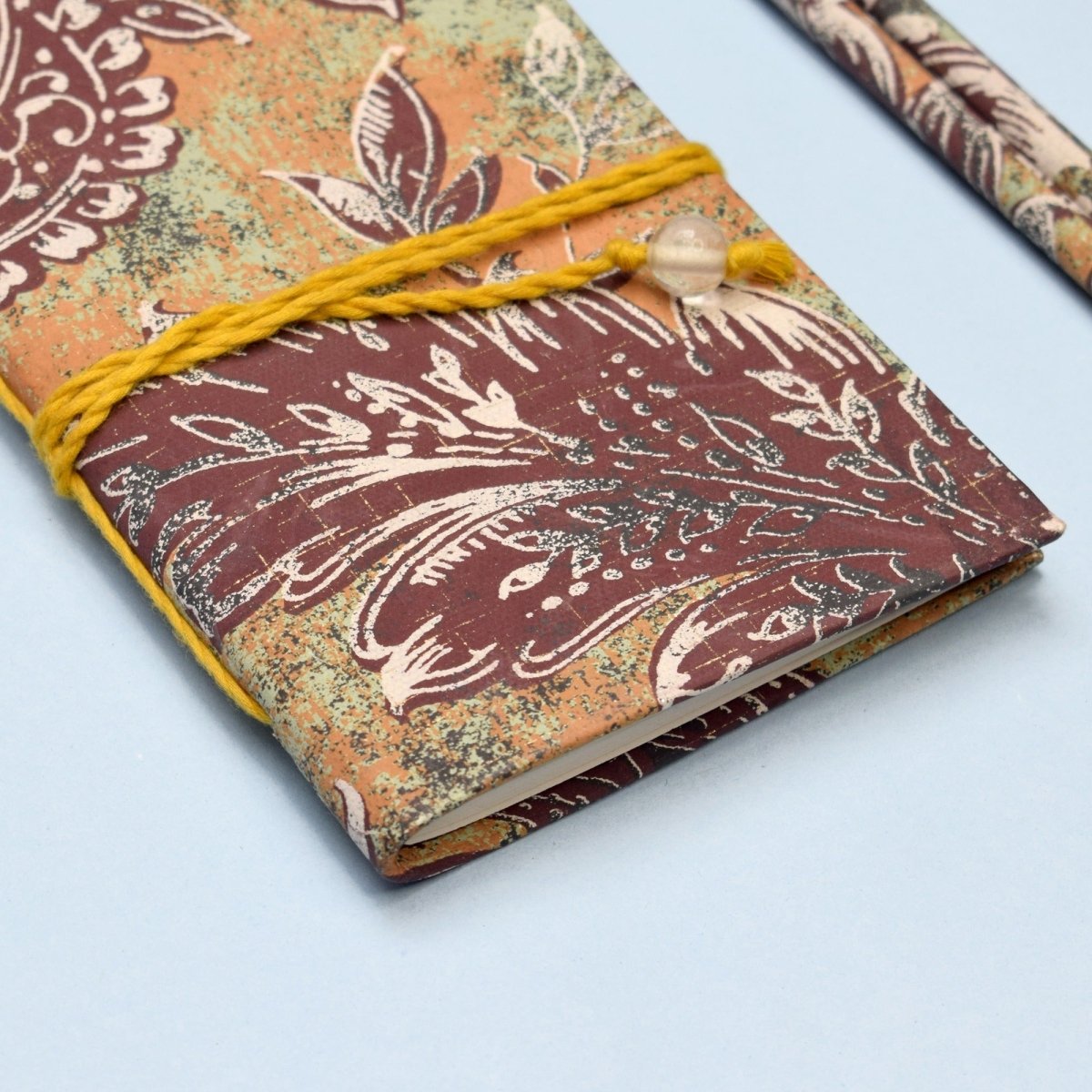 Handmade Rustic Floral Pocket Diary & Sustainable Pencils Set – Stationary on Brown Living™. SKU: MJ00017ST. Img 4.
