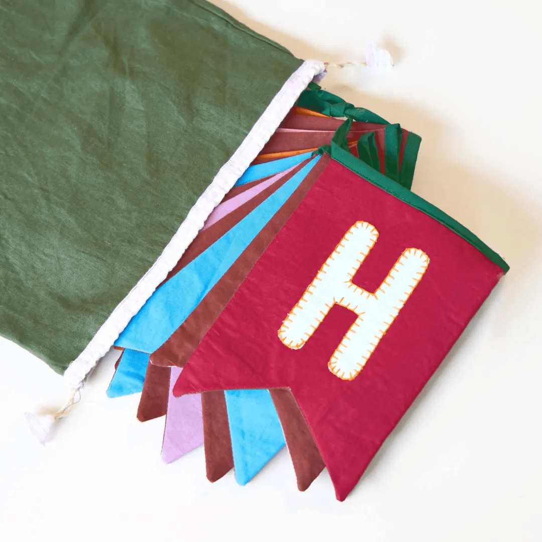 Happy Birthday Swallowtail Flag Bunting – Wall Decor by USE ME WORKS available on Brown Living™. . SKU: UMW - BUNTING - HB - ST - 01. Img 10.