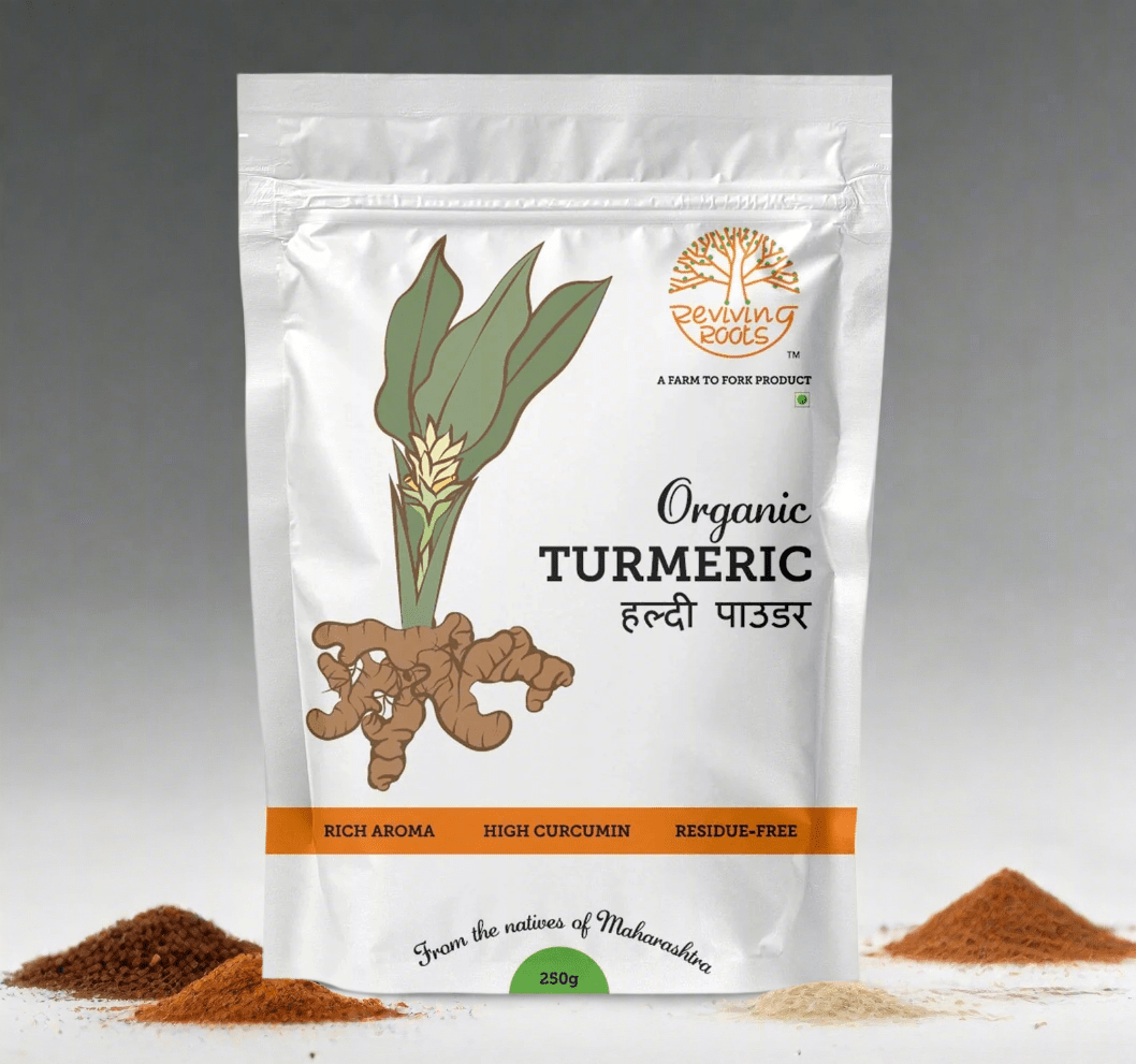 High Curcumin Organic Turmeric Powder - 250g Pouch – Seasonings & Spices on Brown Living™. SKU: organic - turmeric - powder - 250g - pouch. Img 1.