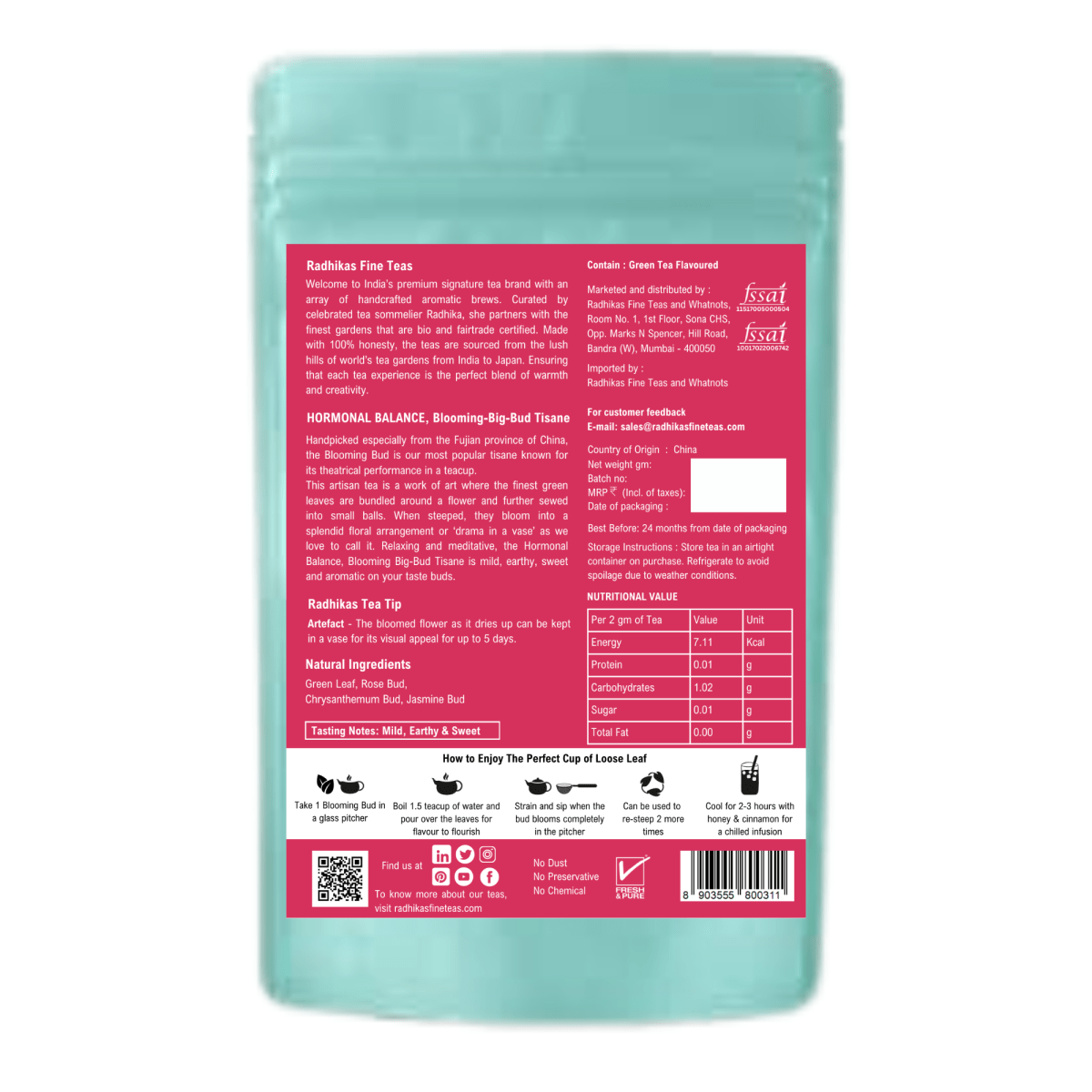 HORMONAL BALANCE Blooming Big Bud Tisane - The Tea That Blossoms and Delights | Verified Sustainable by Brown Living™