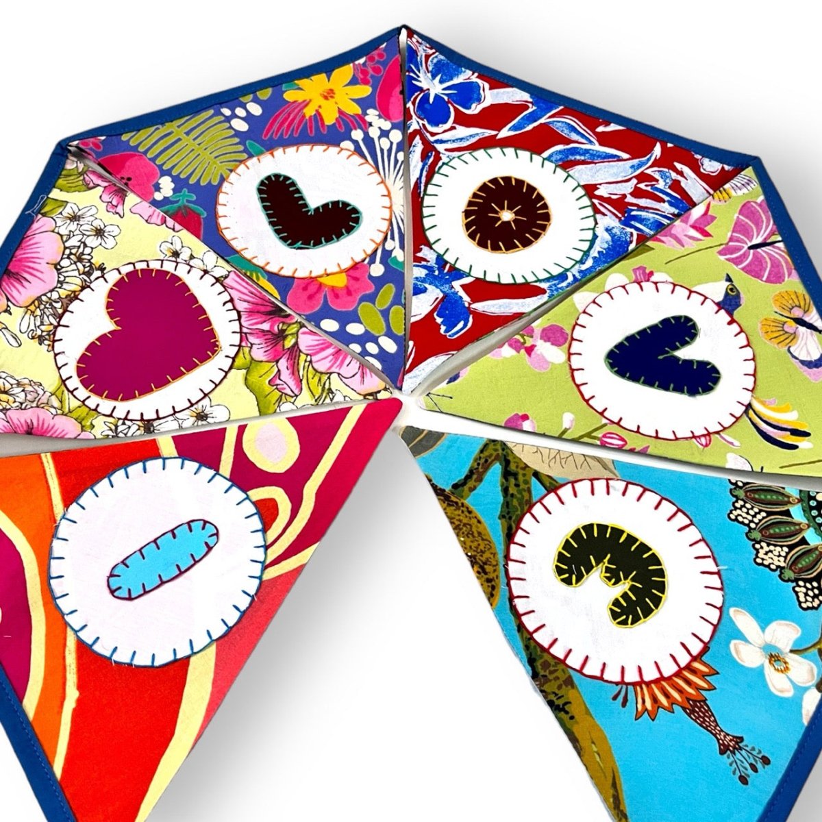 "I Love You" Upcycled Fabric Bunting | Verified Sustainable by Brown Living™