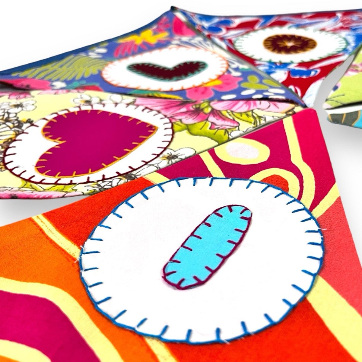 "I Love You" Upcycled Fabric Bunting | Verified Sustainable by Brown Living™