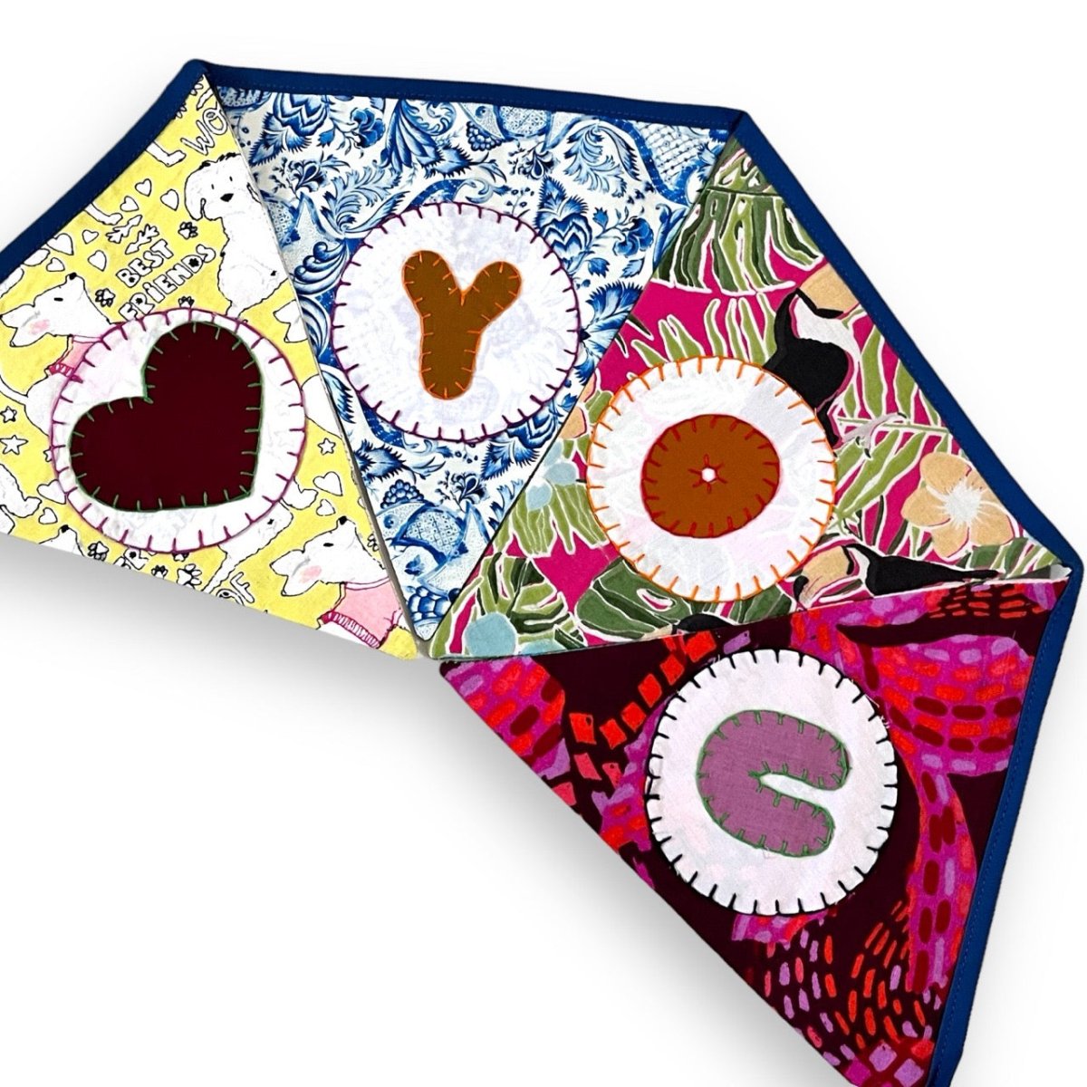 "I Love You" Upcycled Fabric Bunting | Verified Sustainable by Brown Living™