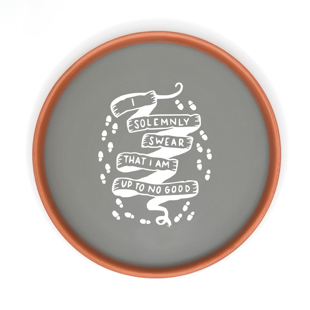 I Solemnly Swear Quote Terracotta Wall Plate | Verified Sustainable by Brown Living™