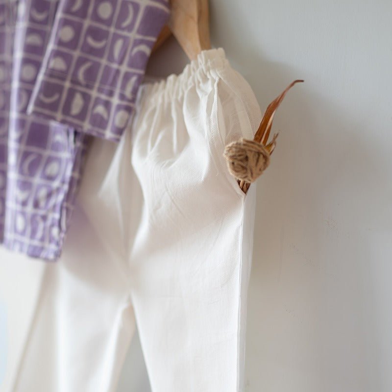 I Want to Be Like Grandpa Kurta Pajama Set - Purple Moon Chase – Kids Pajamas on Brown Living™. SKU: N7DK623. Img 1.