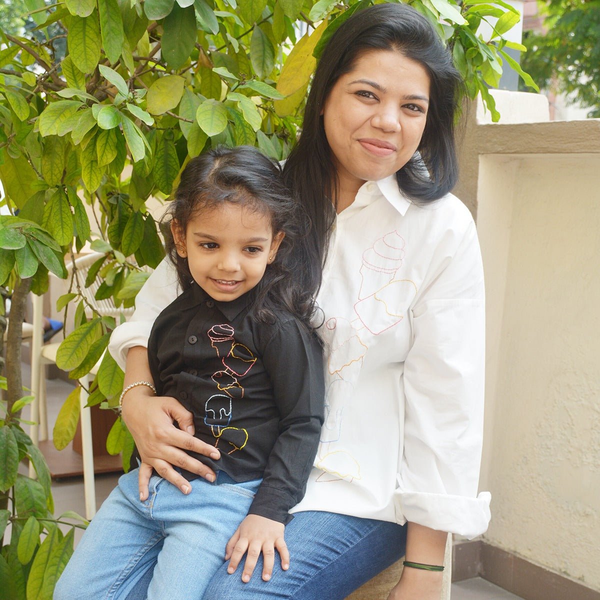 Ice Cream Embroidered Shirt for Women - White – Womens Shirt on Brown Living™. SKU: NANWS001EMB029 - S. Img 4.