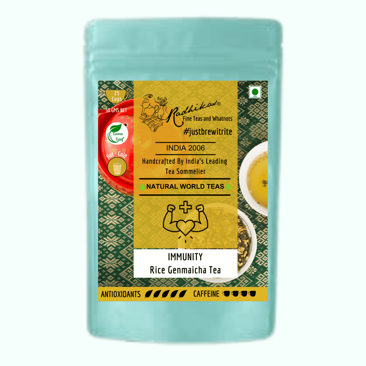 IMMUNITY Rice Genmaicha Tea - The Tea That Cleanses and Satisfies – Tea by Radhikas Fine Teas and Whatnots available on Brown Living™. . SKU: 224 - 13173 - 8903555800250. Img 5.