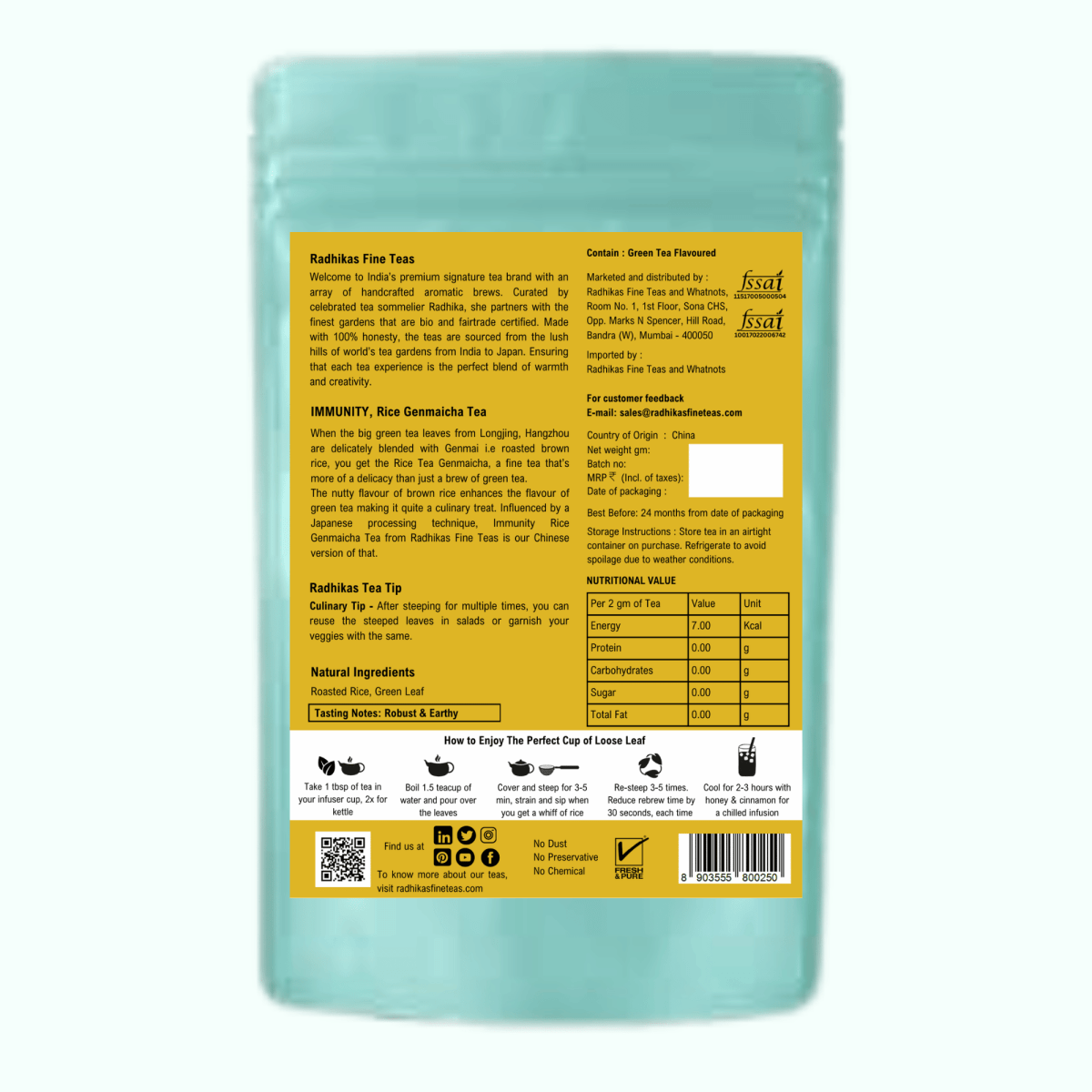 IMMUNITY Rice Genmaicha Tea - The Tea That Cleanses and Satisfies – Tea by Radhikas Fine Teas and Whatnots available on Brown Living™. . SKU: 224 - 13173 - 8903555800250. Img 6.