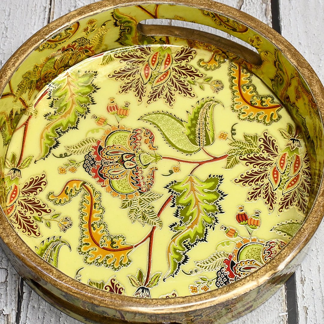 Gold Foil Round Tray - Set of 3 – Home Decor on Brown Living™. SKU: MJ00142TYX. Img 4.