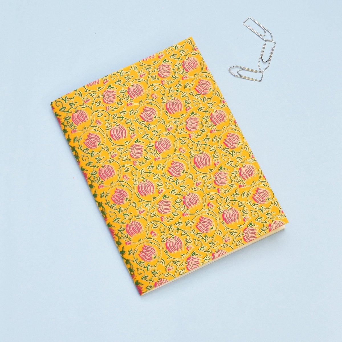 Indian Lotus Handmade Diary – Stationary on Brown Living™. SKU: MJ00016ST. Img 1.