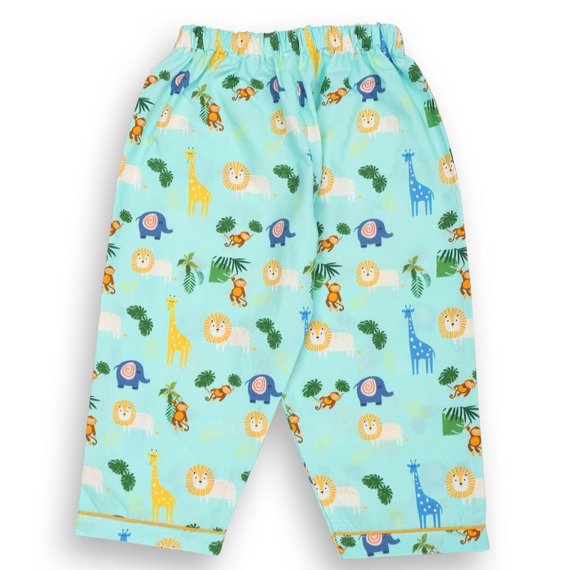 100% Cotton Jungle Jammies Kids Collar Night Suit Set – Kids Nightwear on Brown Living™. SKU: JJS23K1. Img 4.