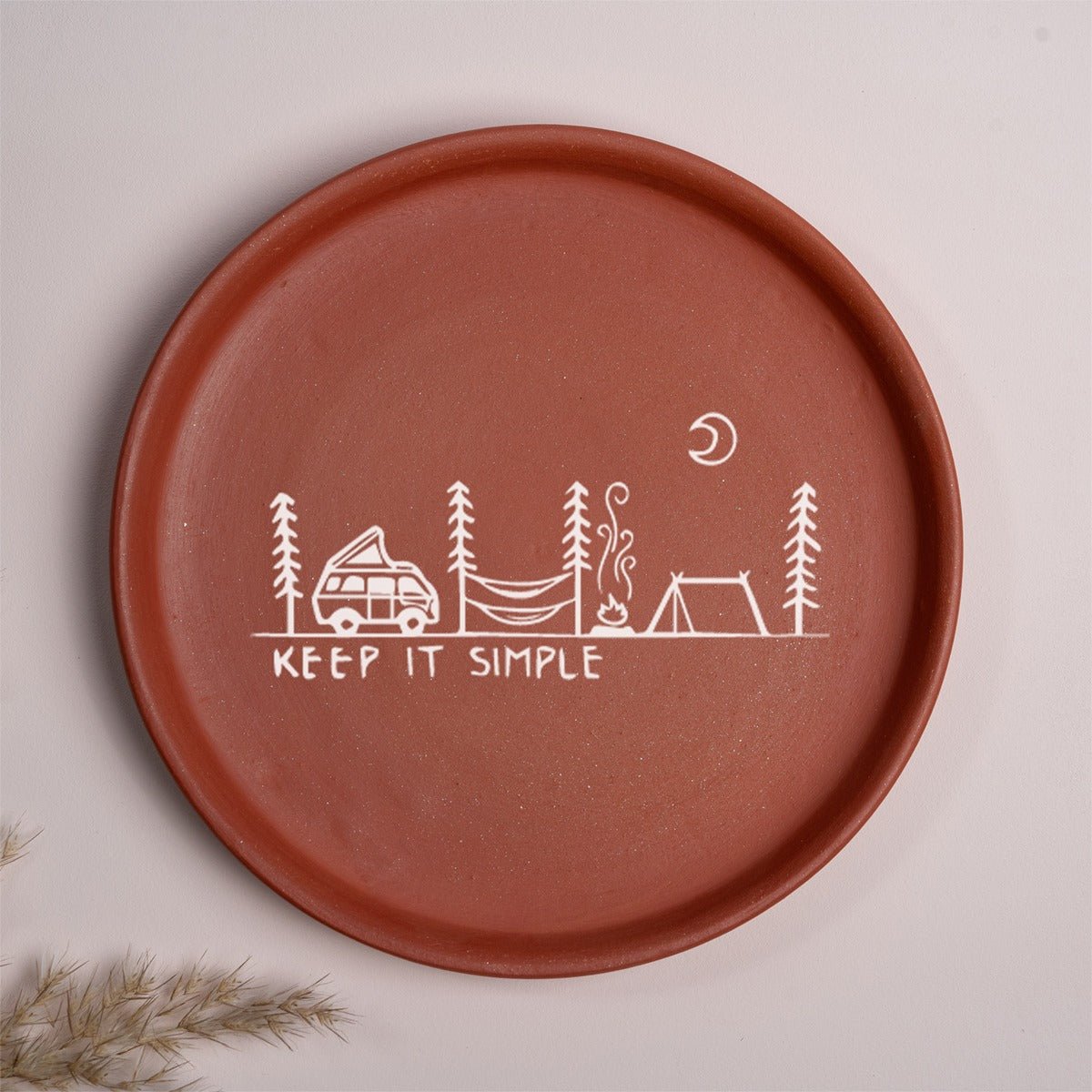 Keep It Simple Camping Terracotta Wall Plate | Verified Sustainable by Brown Living™