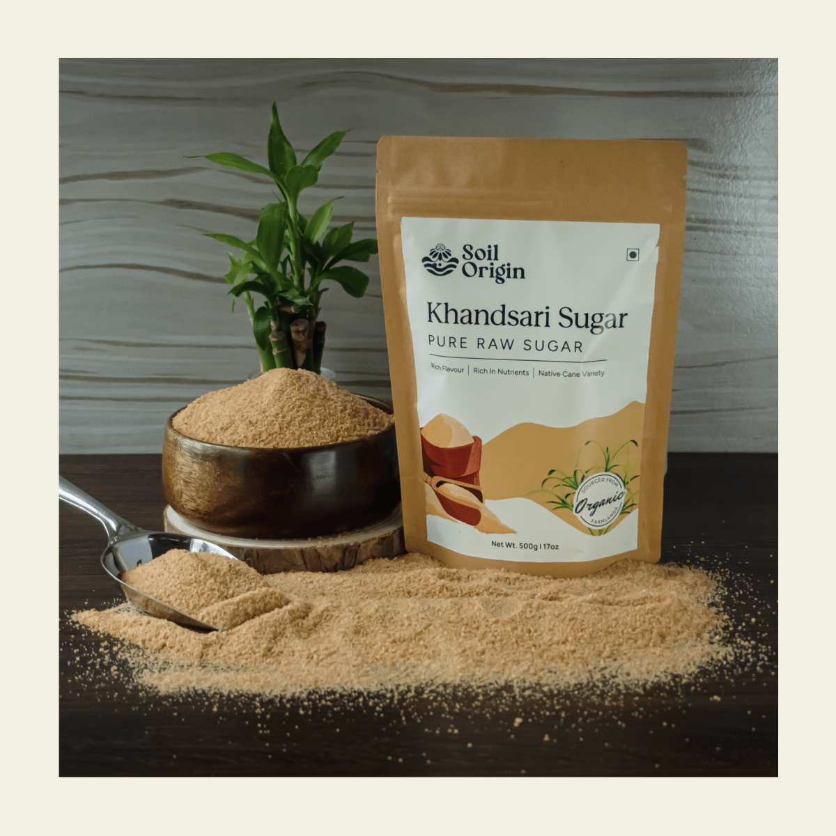 Khandsari Sugar | Pure & Unprocessed | 500g | Verified Sustainable by Brown Living™