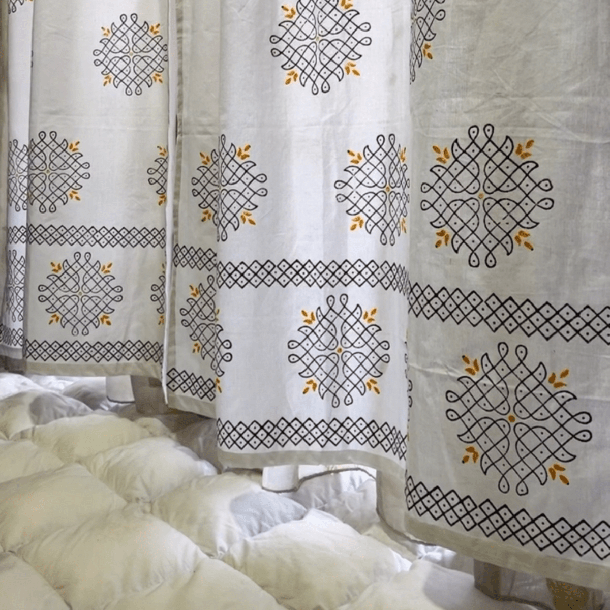 Kollam Cotton Door Curtain 7 X4 ft (Set of 2) | Verified Sustainable by Brown Living™