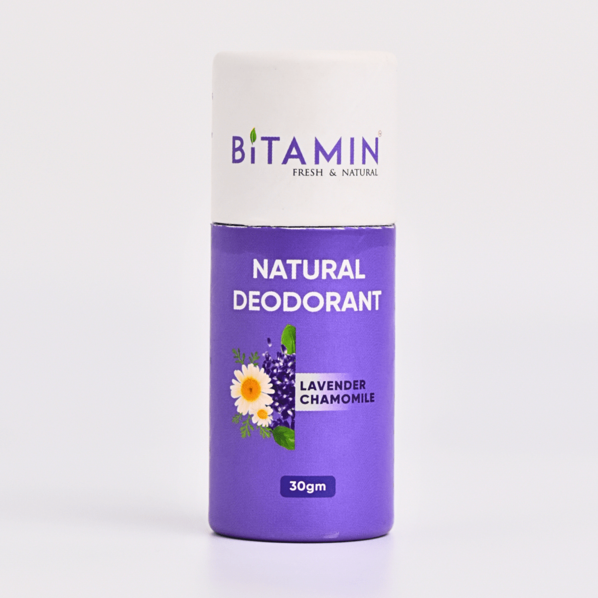 Lavender Chamomile Natural Deodorant - 30g – Deodorant on Brown Living™. SKU: lavenderchamomile. Img 1.