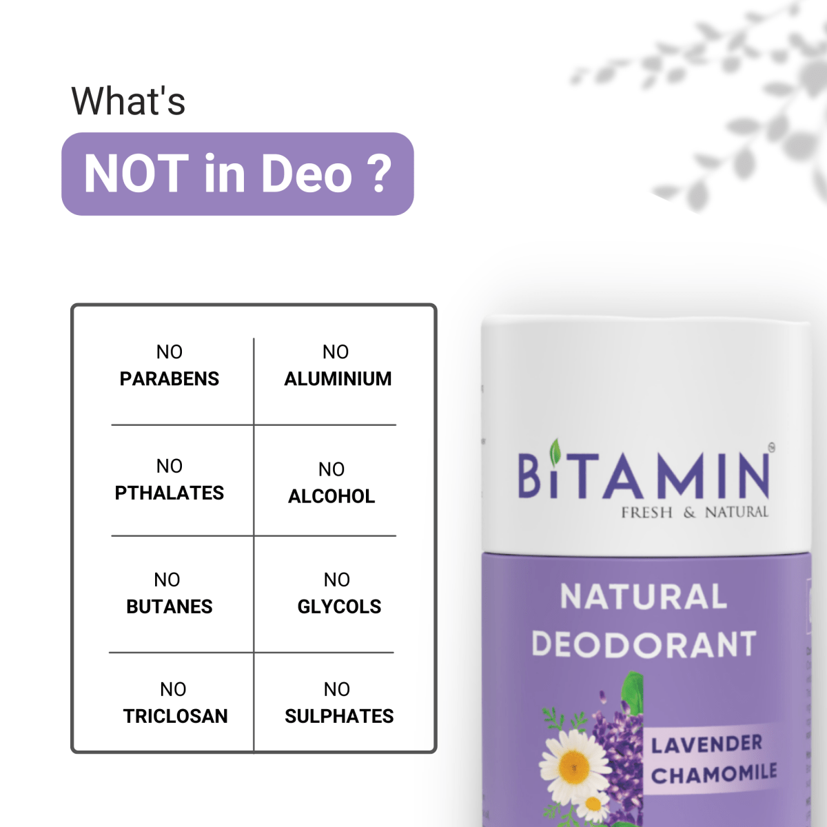 Lavender Chamomile Natural Deodorant - 30g – Deodorant on Brown Living™. SKU: lavenderchamomile. Img 6.