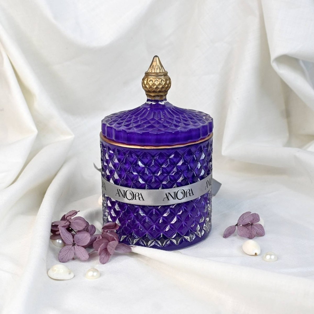 Lavender Secret Message Soy Crystal Jar Candle – Candles & Fragrances on Brown Living™. SKU: ANCA060. Img 2.