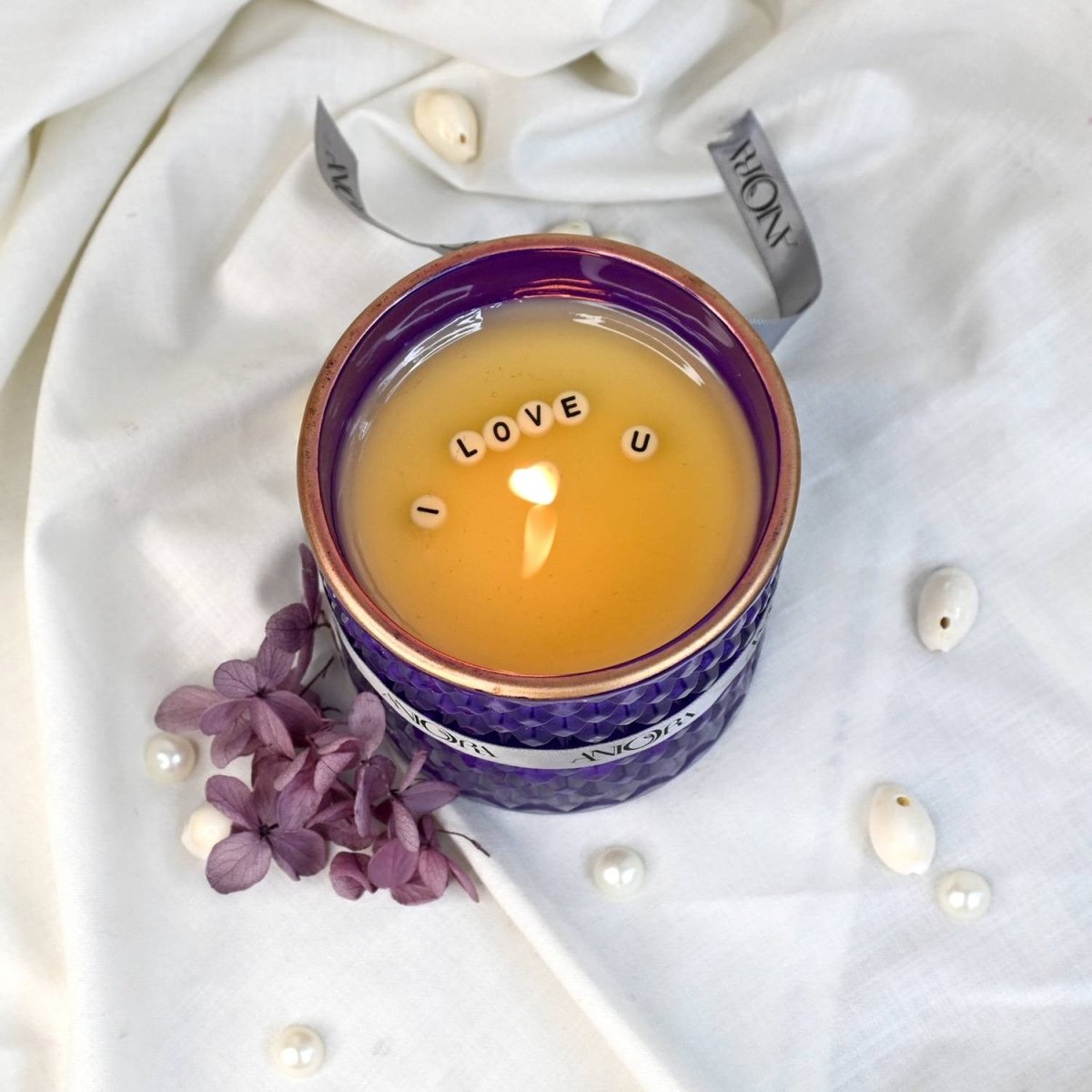 Lavender Secret Message Soy Crystal Jar Candle – Candles & Fragrances on Brown Living™. SKU: ANCA060. Img 1.