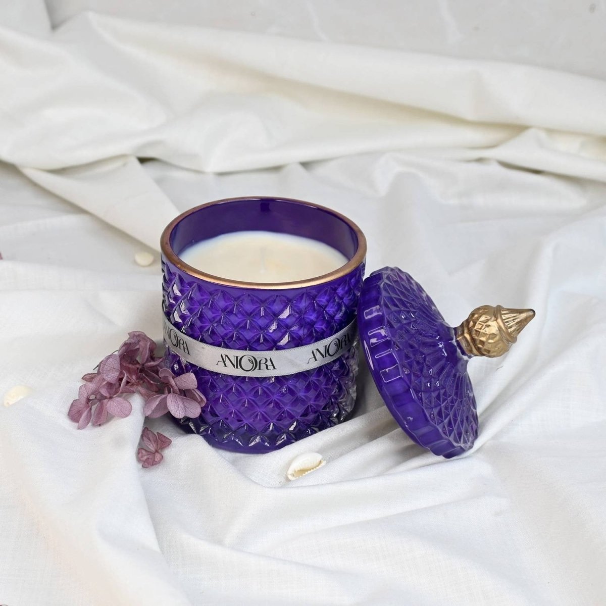 Lavender Secret Message Soy Crystal Jar Candle – Candles & Fragrances on Brown Living™. SKU: ANCA060. Img 3.
