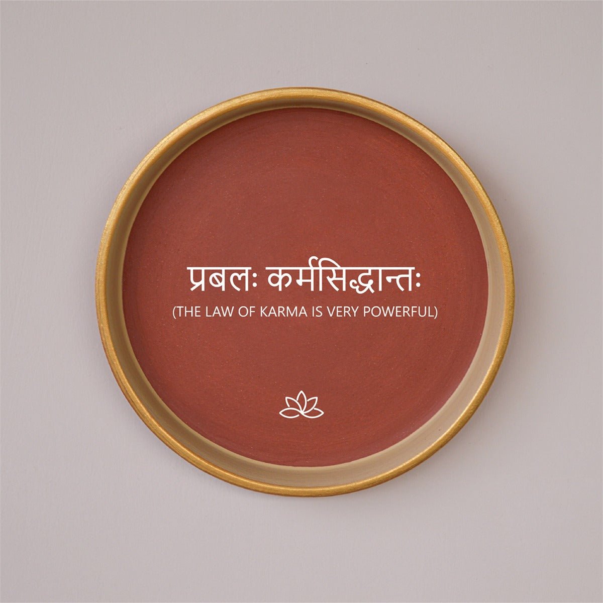 Law of Karma Terracotta Wall Plate | Verified Sustainable by Brown Living™