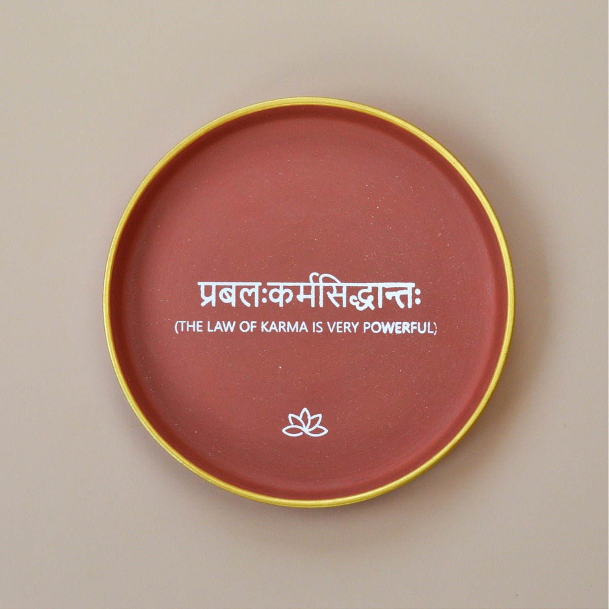 Law of Karma Terracotta Wall Plate | Verified Sustainable by Brown Living™