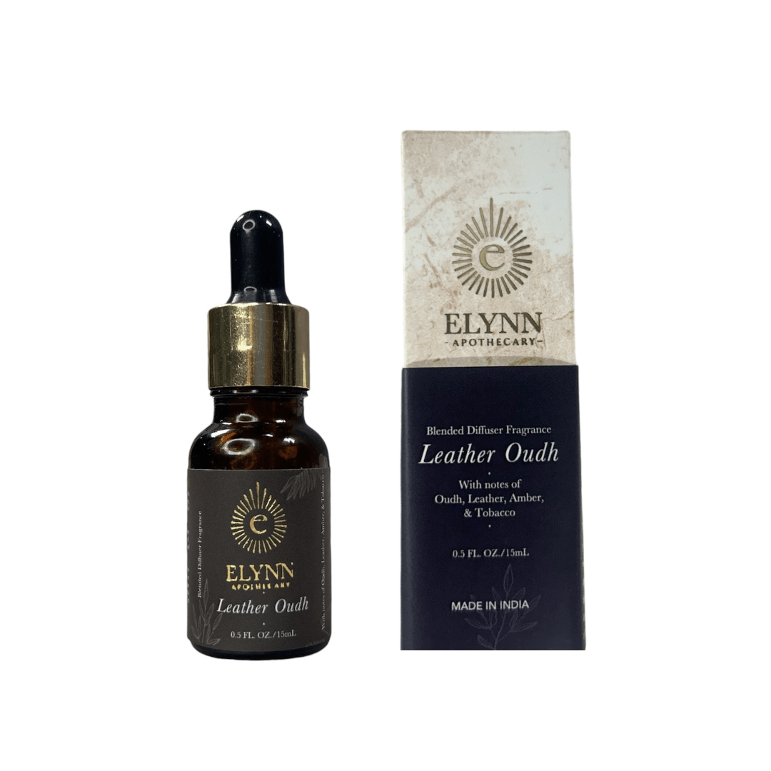 Leather Oudh & Cotton Flower Diffuser Oil Gift Box – Set of 2 | Verified Sustainable by Brown Living™
