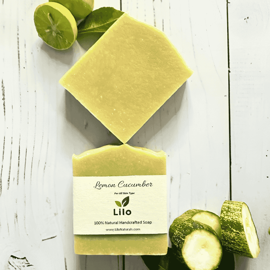 Lemon Cucumber Bar Soap for All Skin with Olive Coconut Oil