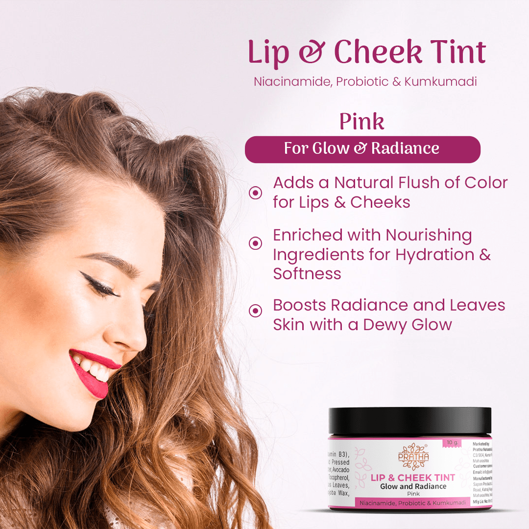 Lip & Cheek Tint | Glow & Radiance with Niacinamide & Probiotics (Pink) | Verified Sustainable by Brown Living™