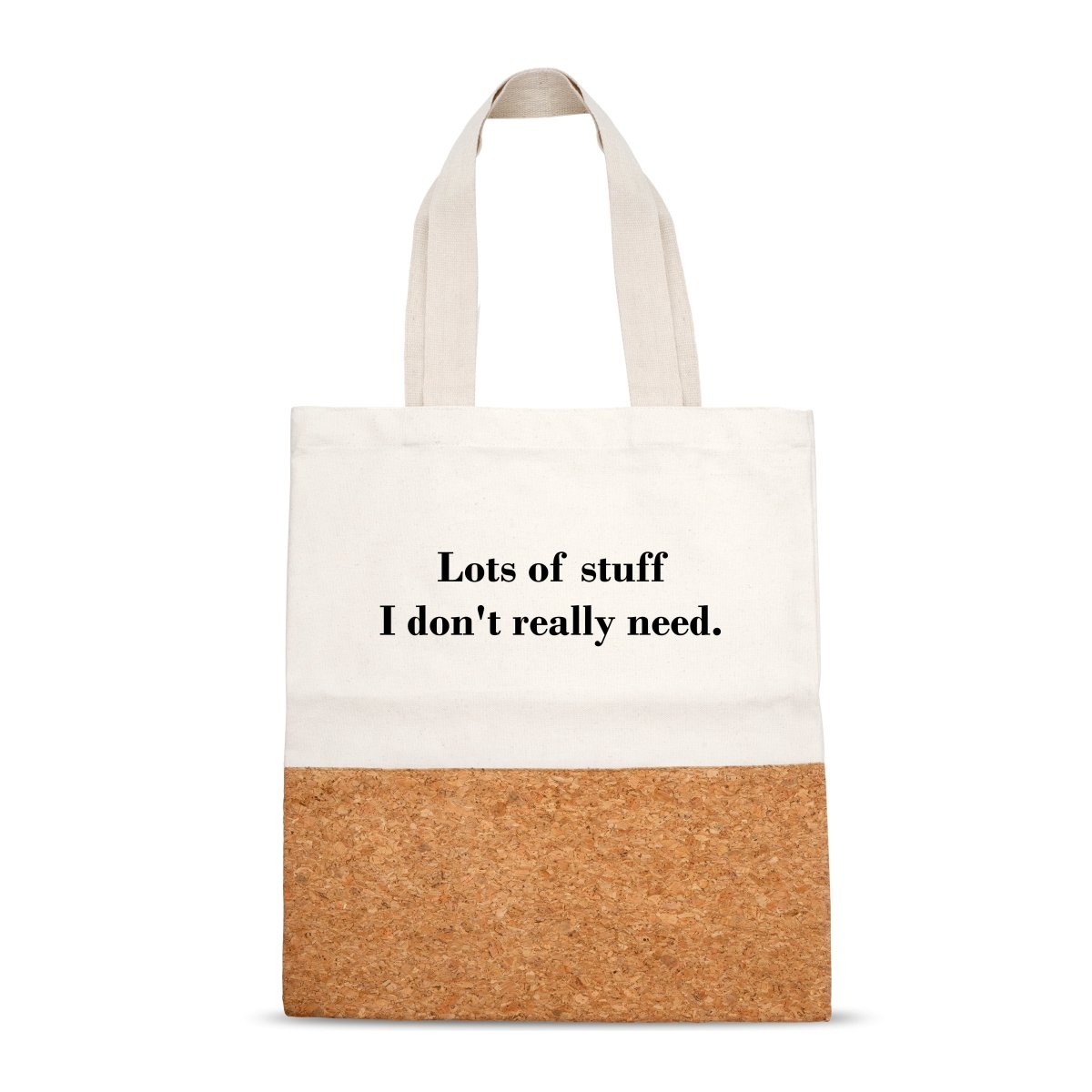 Lots Of Stuff Cork And Canvas Tote Bag – Tote Bag by The Cork Studio available on Brown Living™. . SKU: TCS - 46. Img 1.