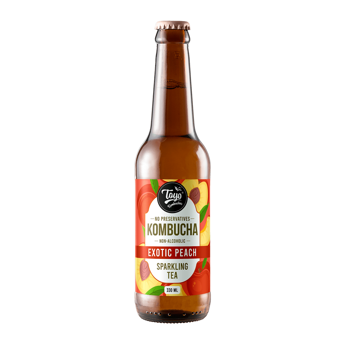 Low Sugar Exotic Peach Kombucha - 330ml | Verified Sustainable by Brown Living™