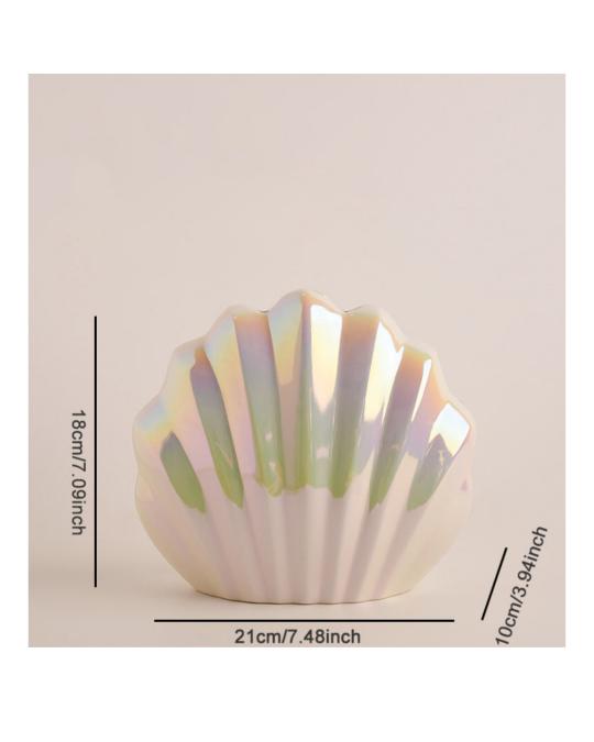 Madeleine Shell Vase - Colorful Electroplated Decor – Home Decor on Brown Living™. SKU: V - 289. Img 1.