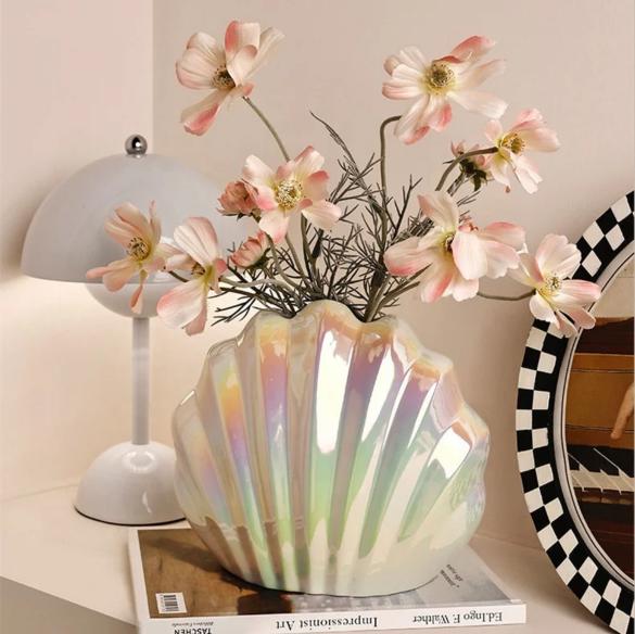 Madeleine Shell Vase - Colorful Electroplated Decor – Home Decor on Brown Living™. SKU: V - 289. Img 2.