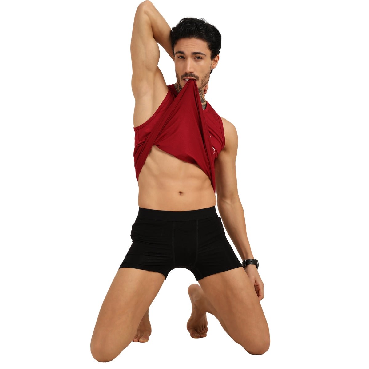 Men’s Bamboo Boxers - Ultra - Soft Comfort | Pack of 2 – Mens Underwear on Brown Living™. SKU: MENS - UNDERWEAR - TRUNK - BLK - CREM - S. Img 4.