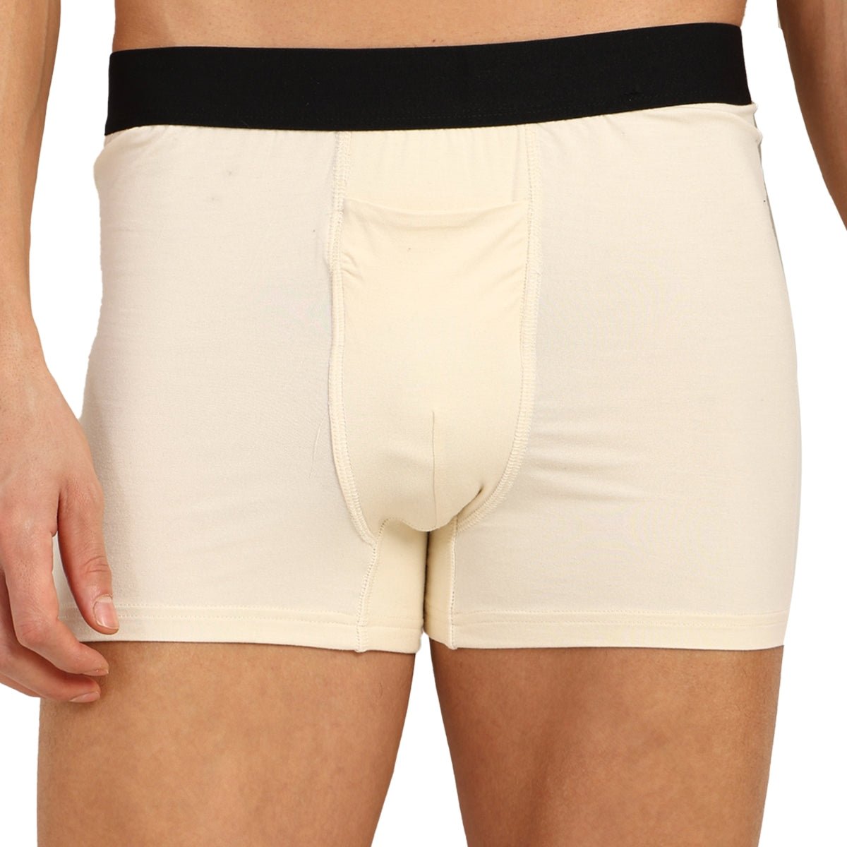 Men’s Bamboo Boxers - Ultra - Soft Comfort | Pack of 2 – Mens Underwear on Brown Living™. SKU: MENS - UNDERWEAR - TRUNK - BLK - CREM - S. Img 9.
