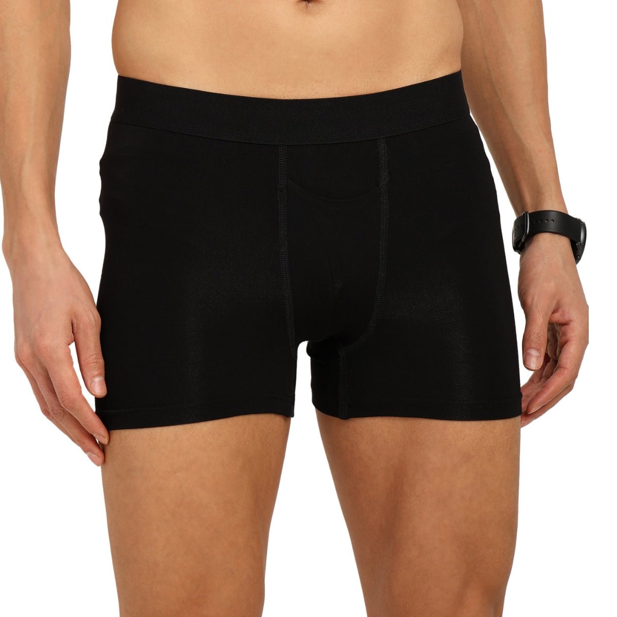 Men’s Bamboo Boxers - Ultra - Soft Comfort | Pack of 2 – Mens Underwear on Brown Living™. SKU: MENS - UNDERWEAR - TRUNK - BLK - CREM - S. Img 2.