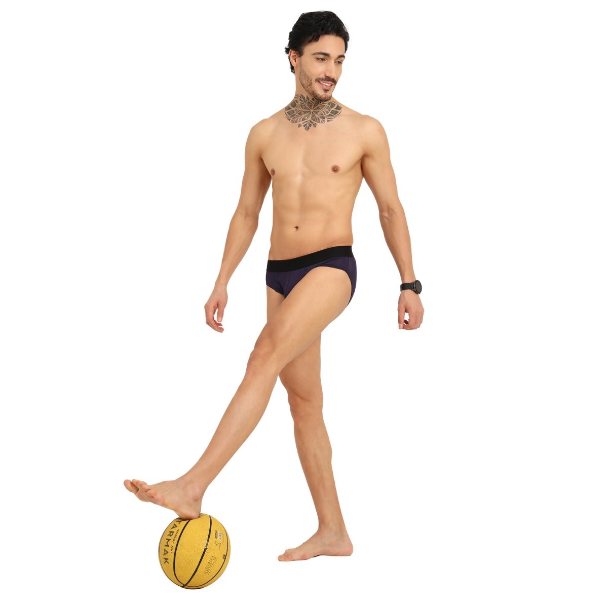 Men’s Bamboo Frenchie Fit Underwear (Pack of 2) - Navy Maroon | Verified Sustainable by Brown Living™