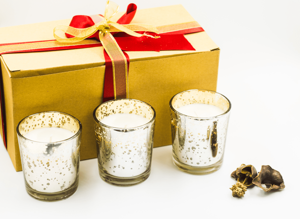 Mercury Glass Votives with Oud Exotica Soy Wax - Set of 3 | Verified Sustainable by Brown Living™
