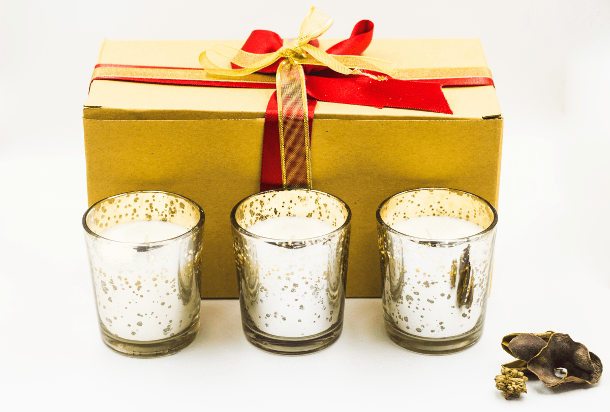 Mercury Glass Votives with Oud Exotica Soy Wax - Set of 3 | Verified Sustainable by Brown Living™