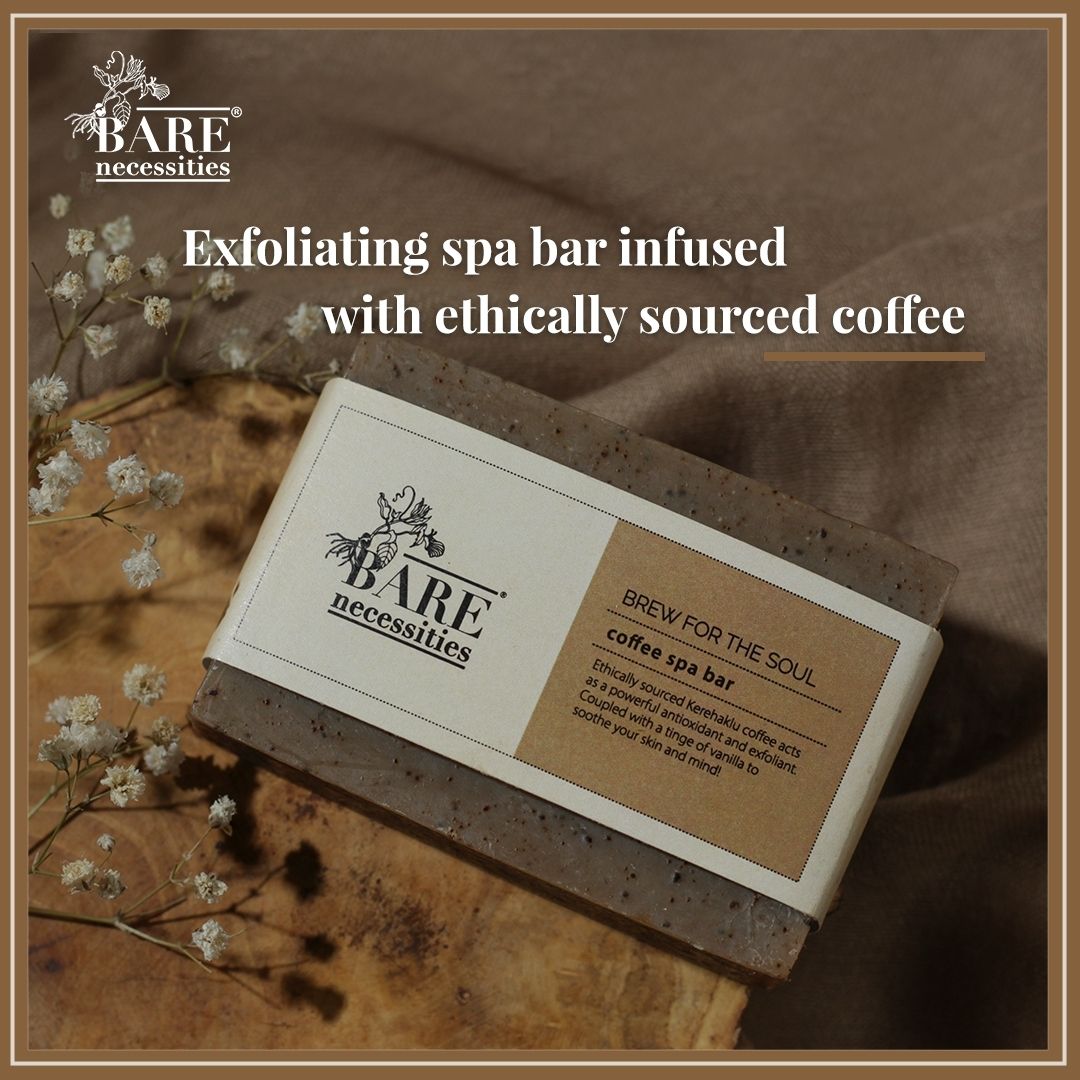 Mild Exfoliating Coffee Scrub Soap for Radiant Smooth Skin - Pack of 2 – Body Soap on Brown Living™. SKU: Coffee - spa - bar - 75g. Img 3.