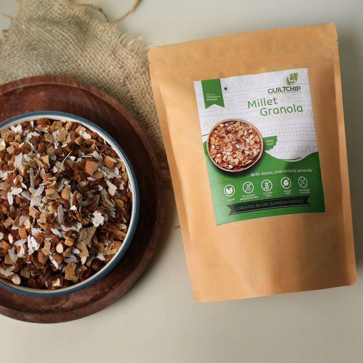 Millet Granola with Dates & Almonds - 380g | Verified Sustainable by Brown Living™