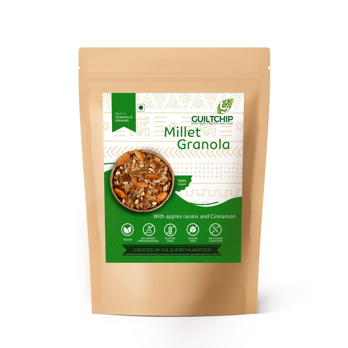 Millet Granola with Sundried Apples, Raisins & Almonds - 380 g | Verified Sustainable by Brown Living™